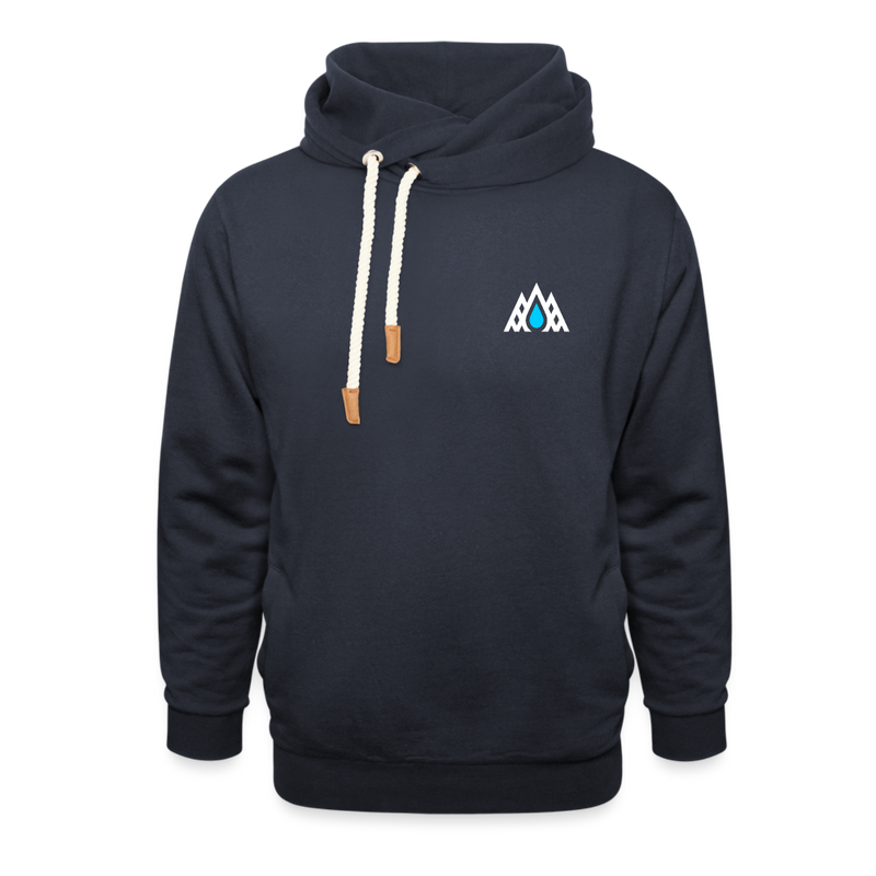 Shawl Collar Hoodie- Mountain Skier - black