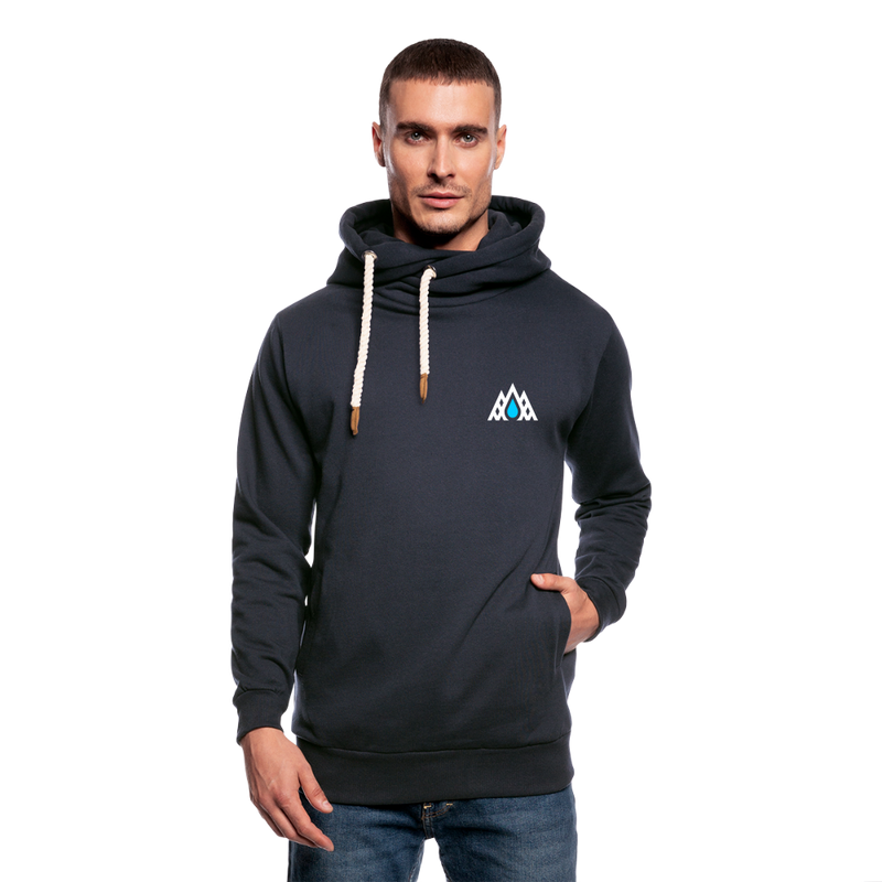 Shawl Collar Hoodie- Mountain Skier - black