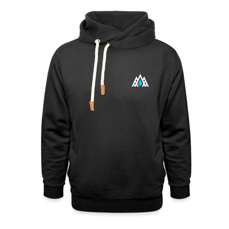 Shawl Collar Hoodie- Mountain Skier - black