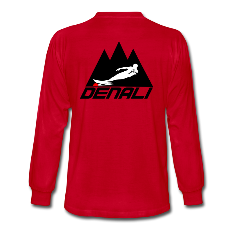 Long Sleeve T-Shirt- Mountain Skier Black - pink