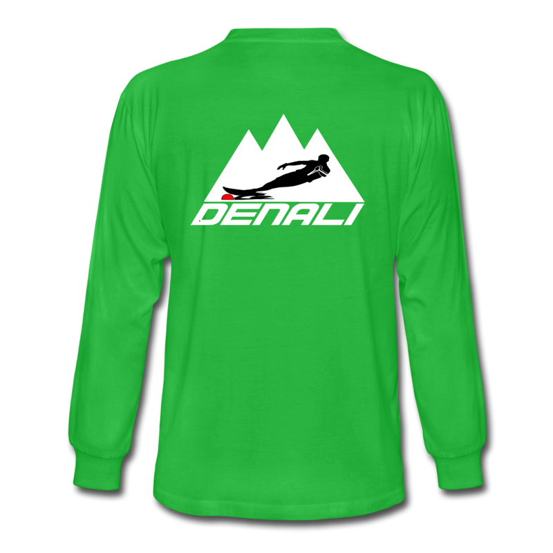 Long Sleeve T-Shirt- Mountain Skier White - black