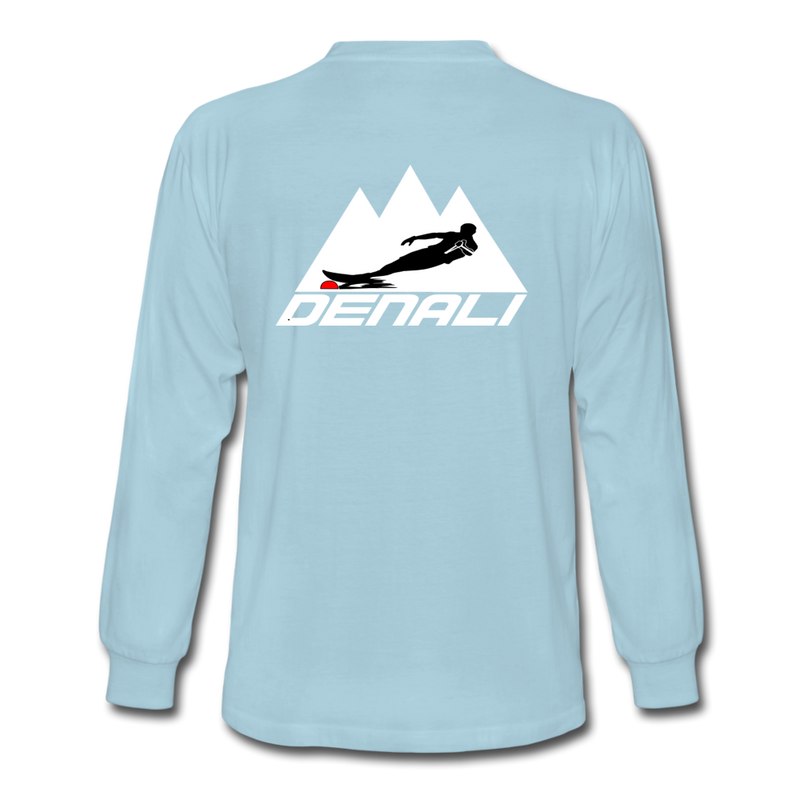 Long Sleeve T-Shirt- Mountain Skier White - black