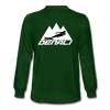 Long Sleeve T-Shirt- Mountain Skier White - forest green